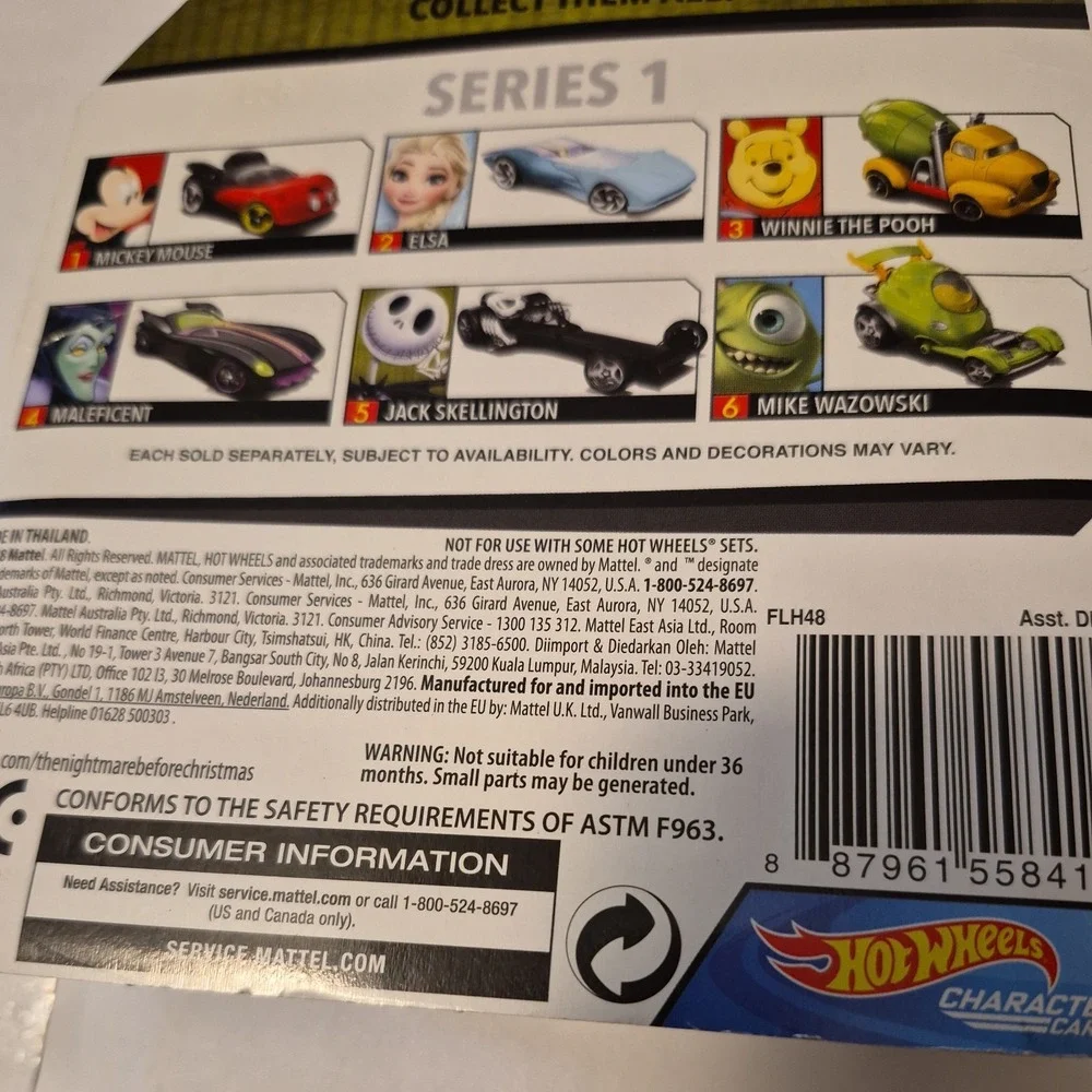 Disney Nightmare Before Christmas Hot Wheels Character Car Jack Skellington NEW